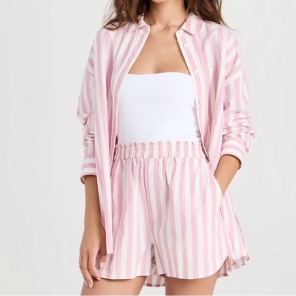 Madewell Pink and White Striped Button-Down Shirt